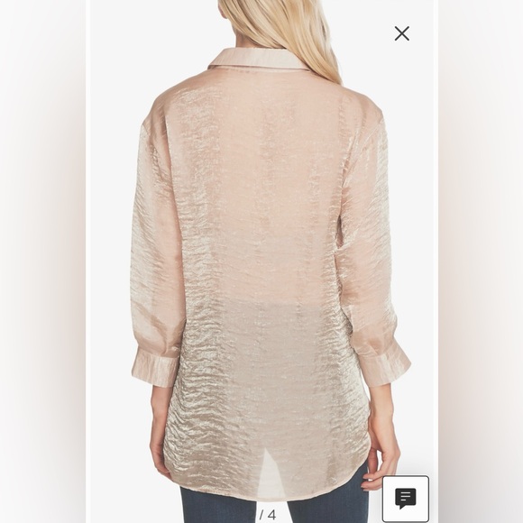 Vince Camuto Gold Organza Shirt - Picture 8 of 10